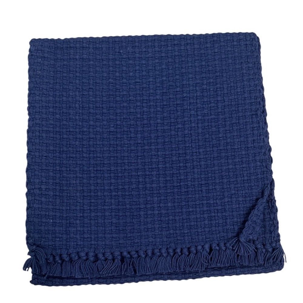 Park Designs Calais-Marine Navy Blue Waffle Weave Cotton Table Runner 13x54 NEW